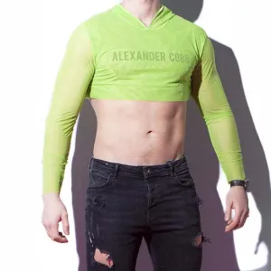 Alexander Cobb Transparent Crop Hoody Lime Green