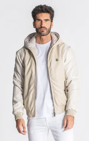 Beige Texas Hoodie Bomber