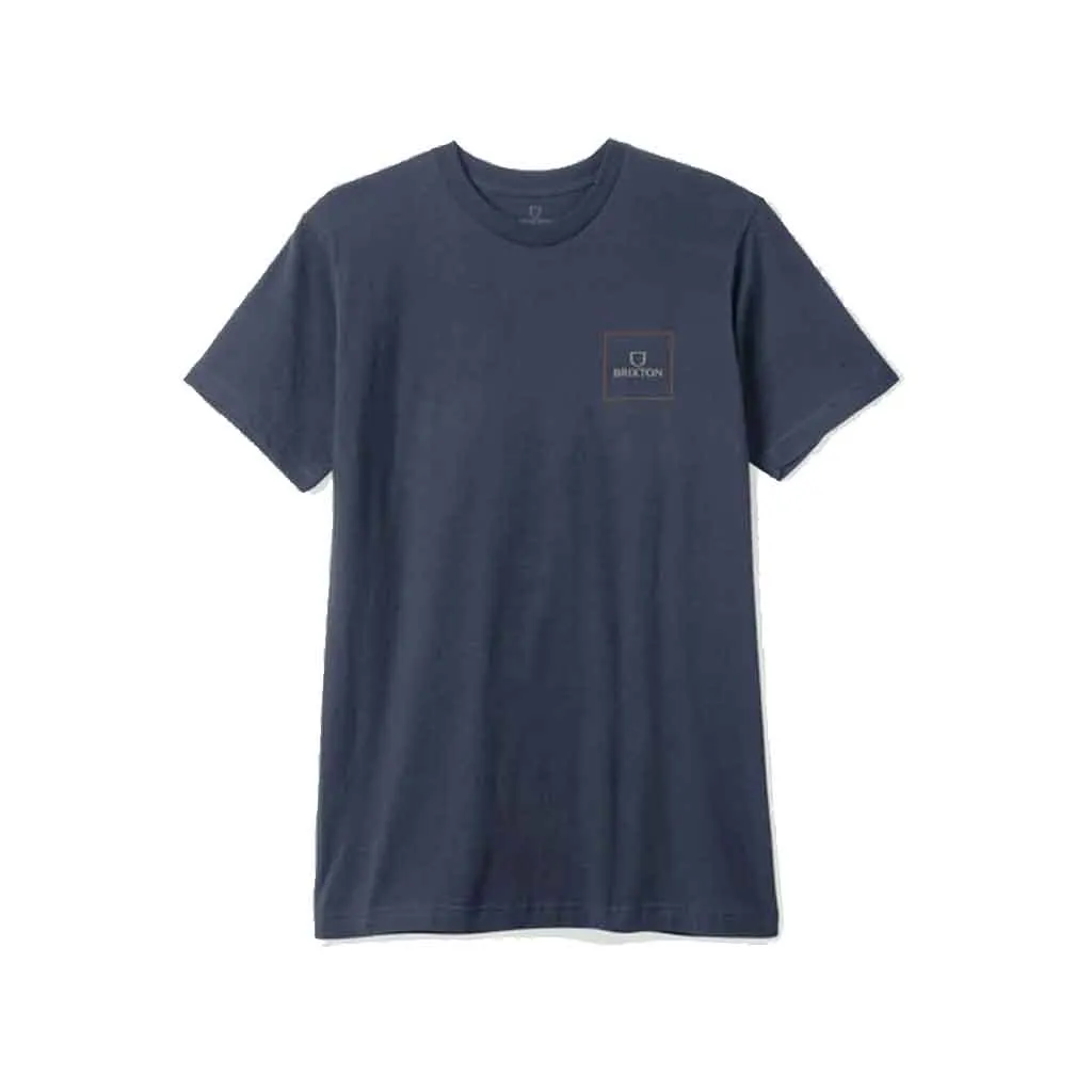 Brixton Alpha Square S/S T-shirt - Washed Navy/Burnt Orange/Sand