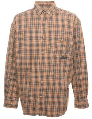 Brown & Beige Classic Flannel Shirt - L