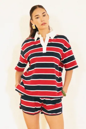 CLASSIC STRIPE POLO TOP