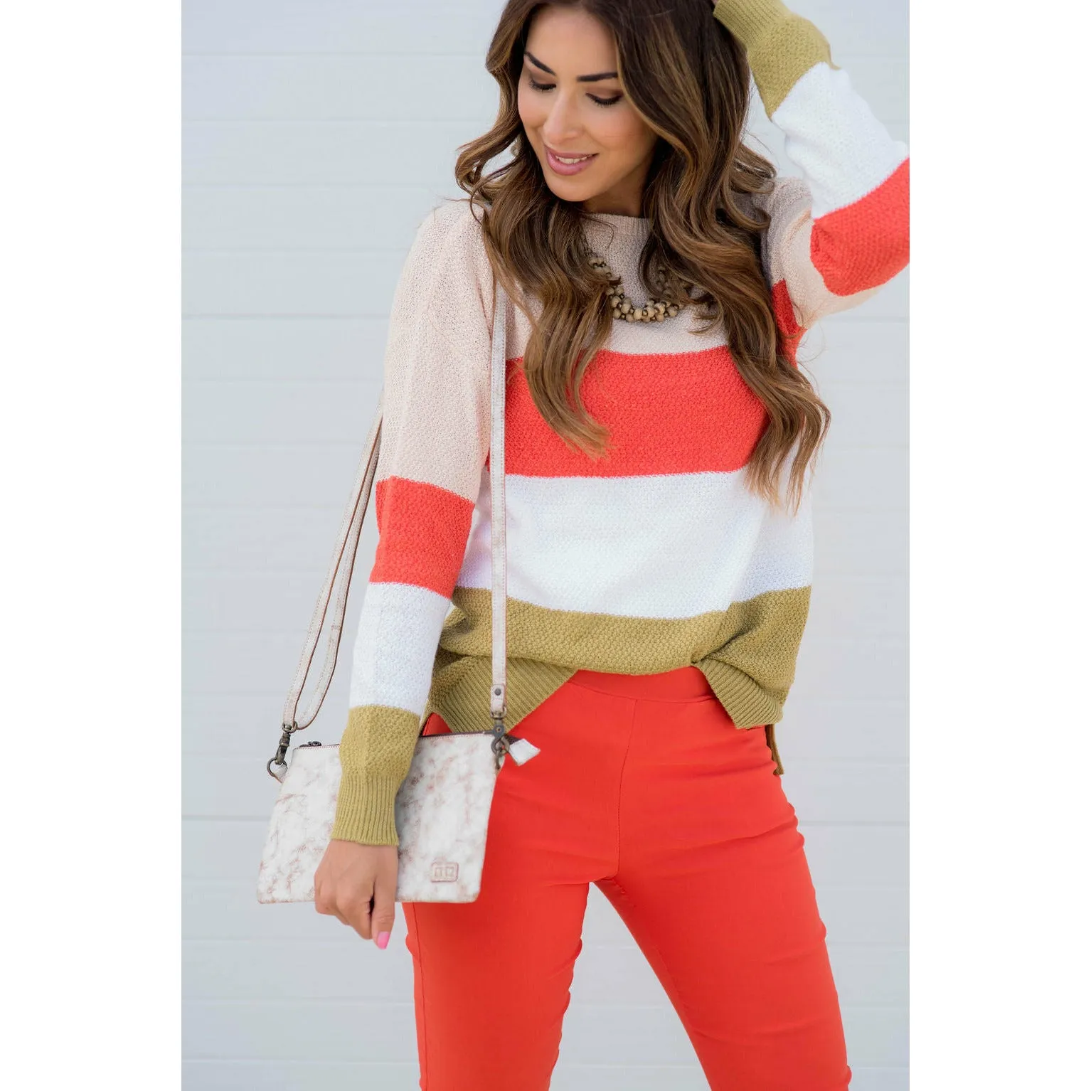 Color Blocked Lightweight Sweater