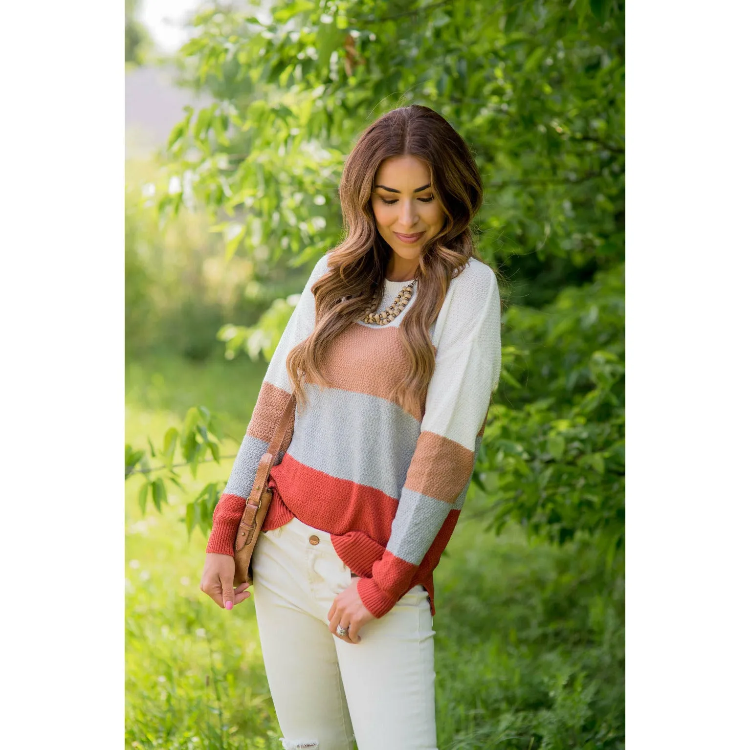 Color Blocked Lightweight Sweater