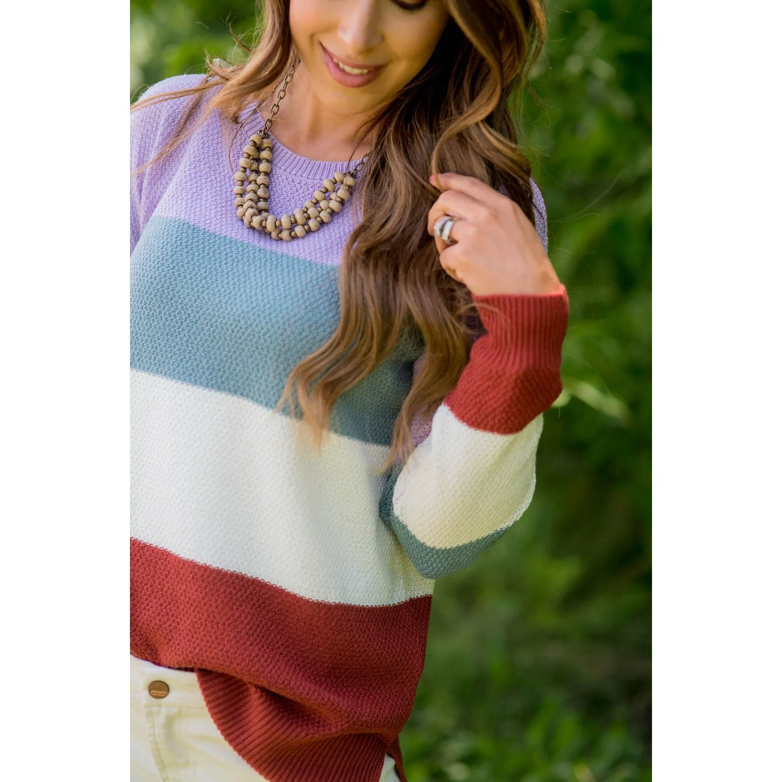 Color Blocked Lightweight Sweater