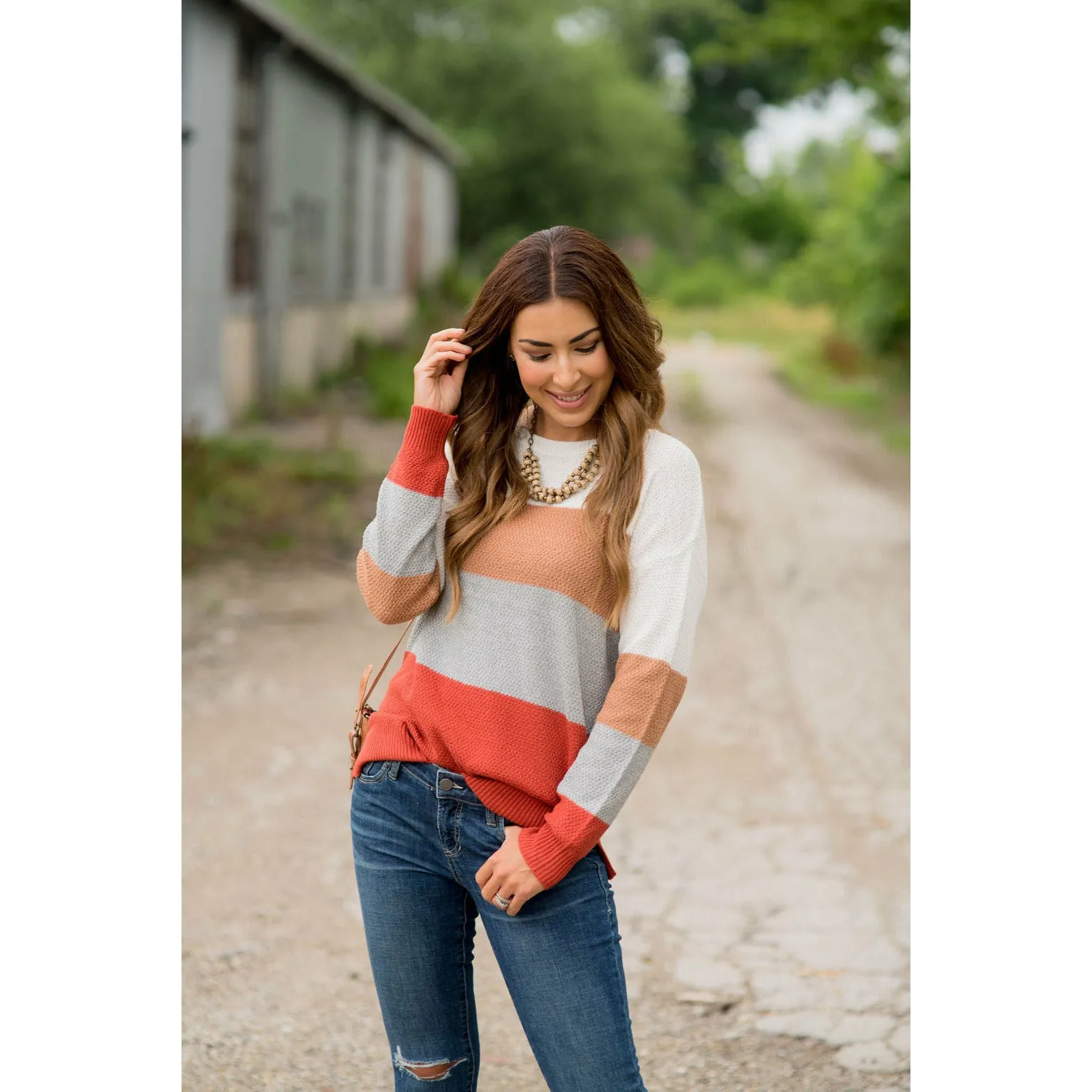 Color Blocked Lightweight Sweater