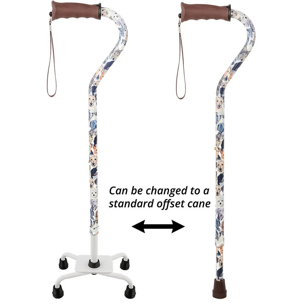 Dog Lovers: Supportive Quad Base Cane - Comfort Grip