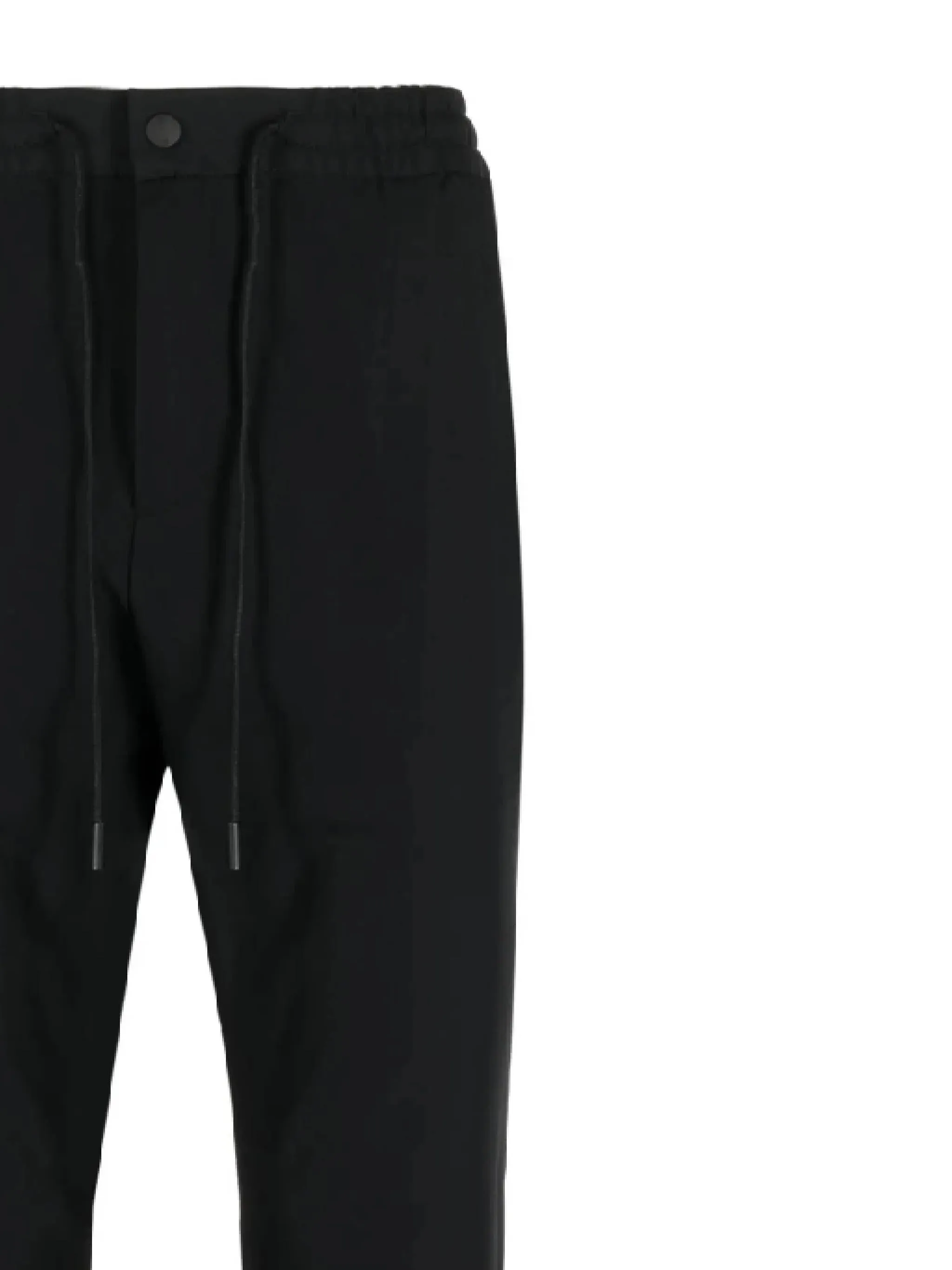 drawstring-waist tapered trousers