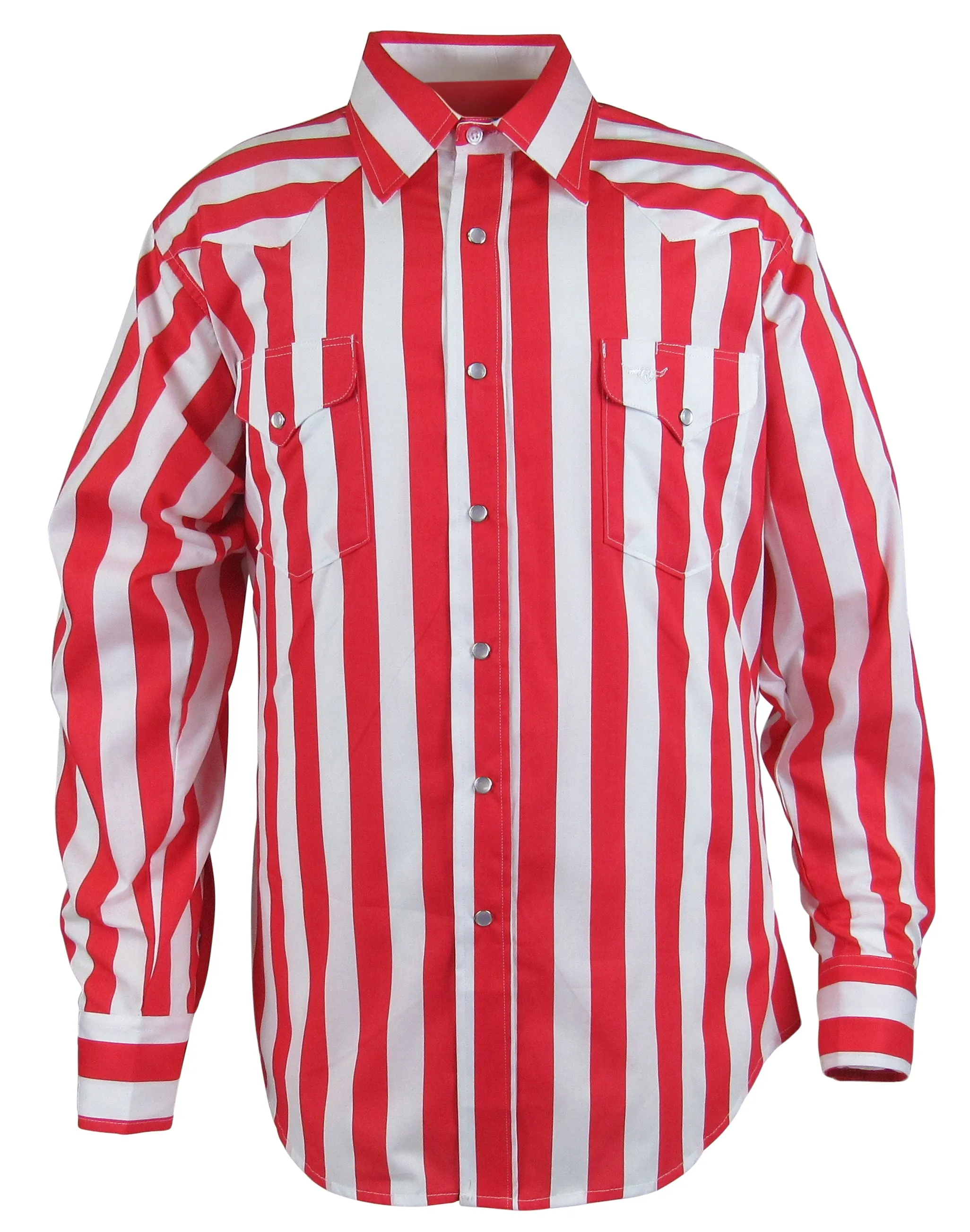 Flying R Ranchwear - Cantina Rodeo Stripe - Red White - Long Sleeve - Snaps