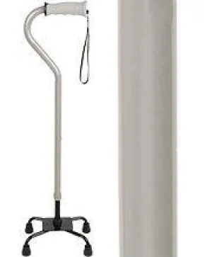 Gray Aluminum Convertible Quad Base Walking Cane - Adjustable Shaft