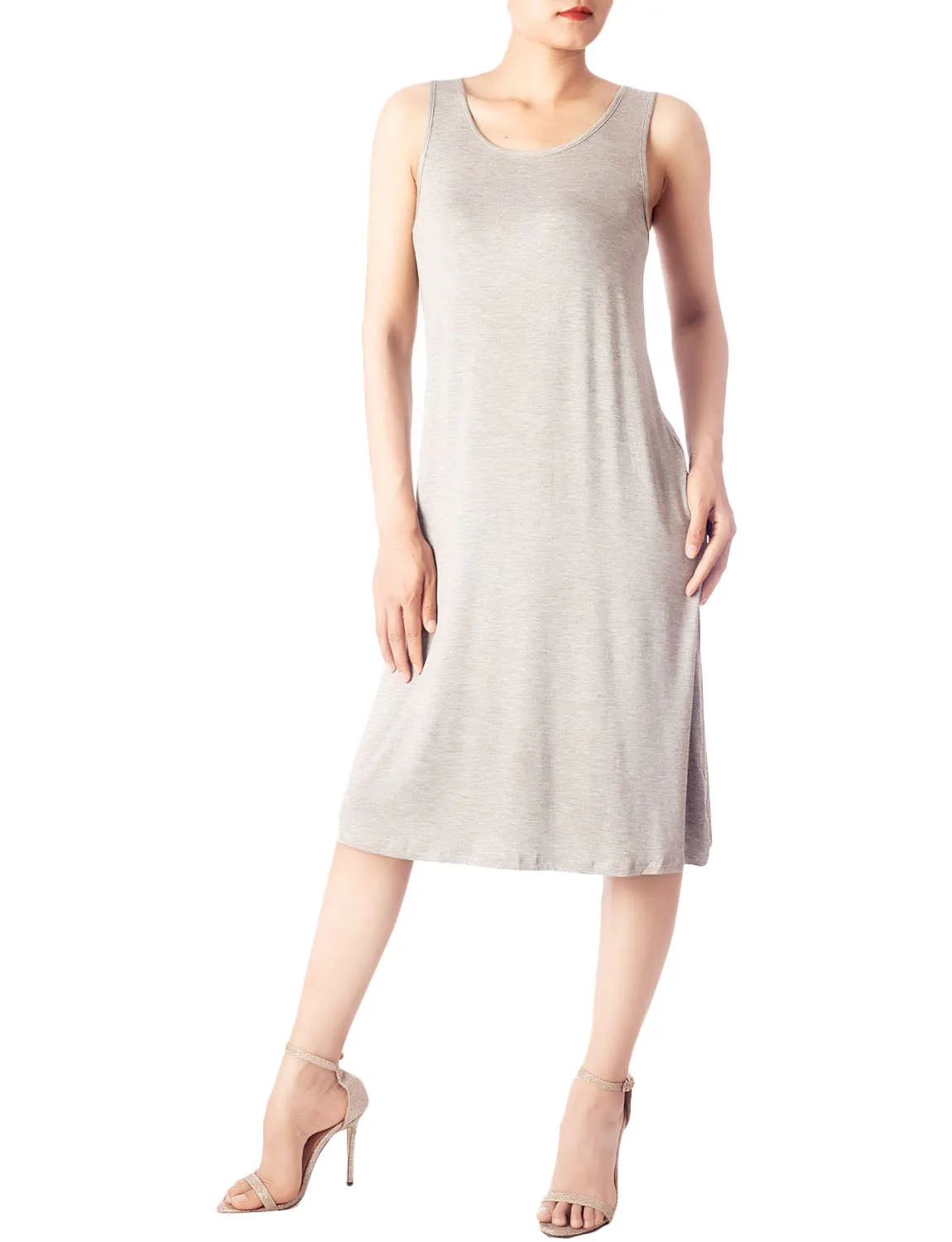 iB-iP Women's Modal Cozy Knee Length Casual Relaxed Full Slip