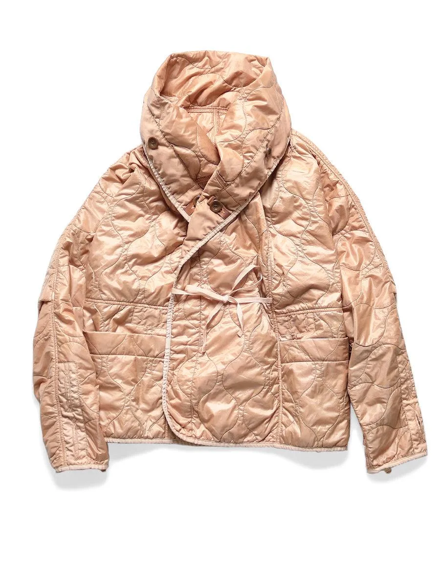 Kapital Uneven dyed nylon quilted lining ring coat jacket