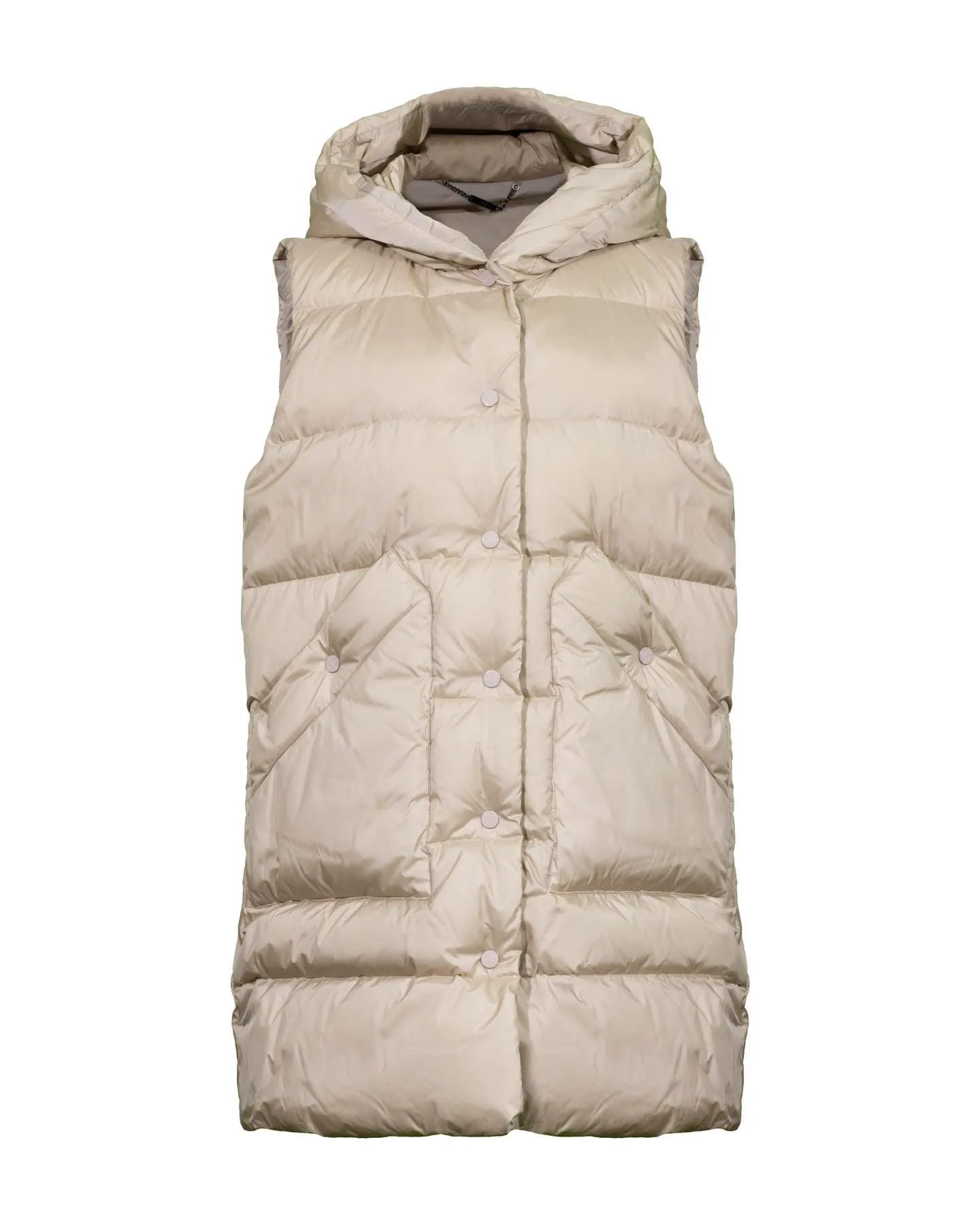 Long Hooded Down Vest