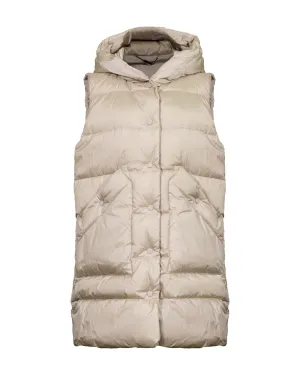 Long Hooded Down Vest