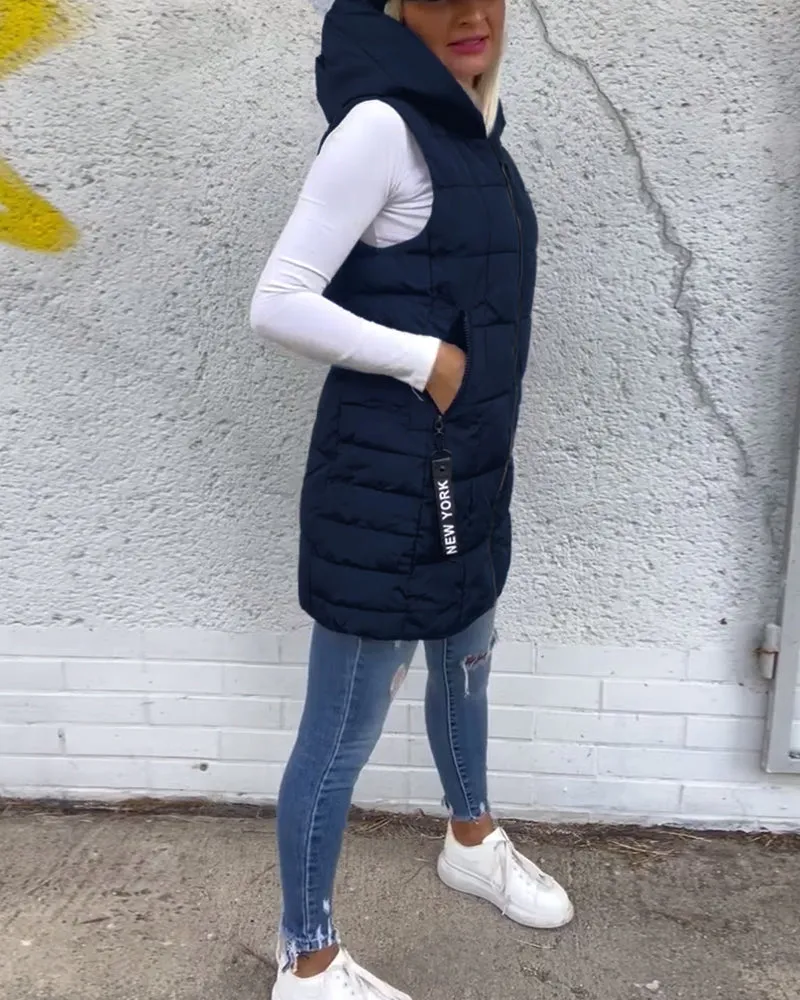 Mandy | Sleeveless Padded Jacket with Zippered Hood