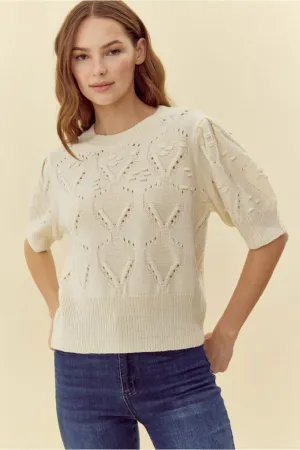 Natural Crochet Pullover Top