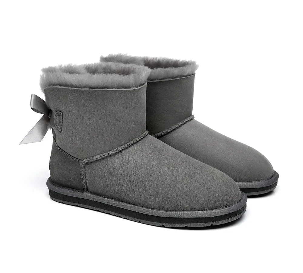 Single Back Bow Women Mini Ugg Boots