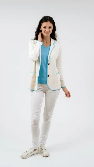 The Palm Beach Blazer | White   Blue