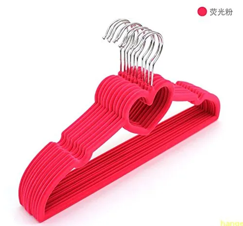 U-emember Girls Love Wire Hangers Wet & Dry Coat Hanger Slip Resistant Wind Resistant Non-Marking Iraq and Clothes Hangers, 20, of Red