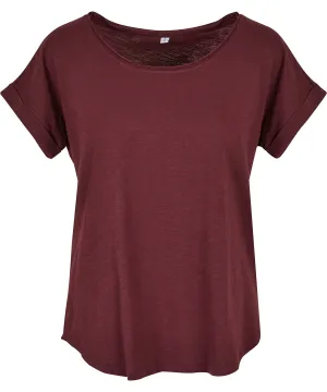 Womens long slub tee | Cherry