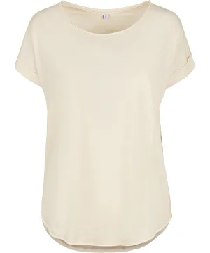 Womens long slub tee | White Sand