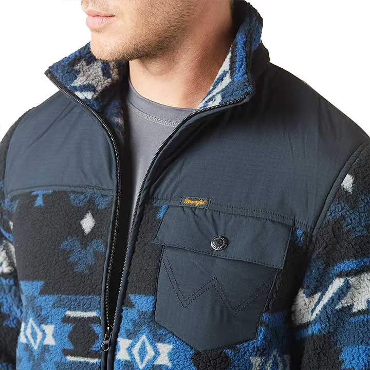 Wrangler | Mixed Zip Up Ensign Blue Sherpa